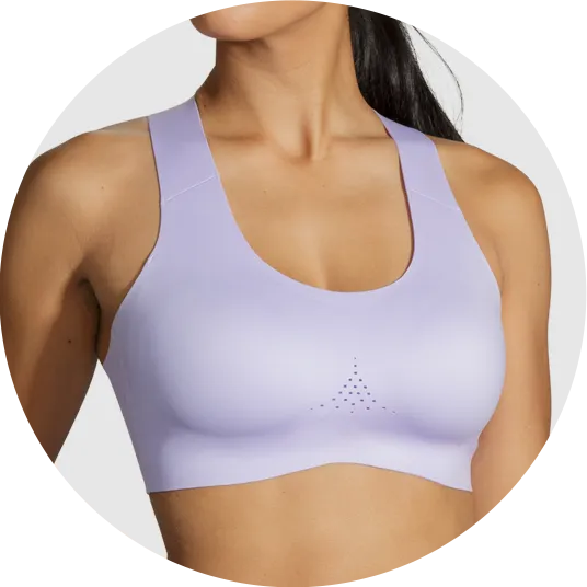 Woman in purple sports bra
